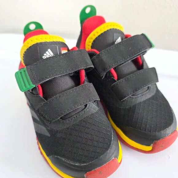 ADIDAS x LEGO Collab Toddler Sport Sneaker Hook & Loop Primary Colors Baby Shoes - Picture 4 of 11